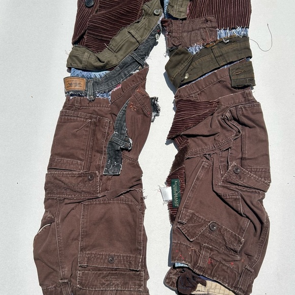 Brown Brick Denim - Cargo Patchwork Pants - (available for custom order) - Picture 5 of 13